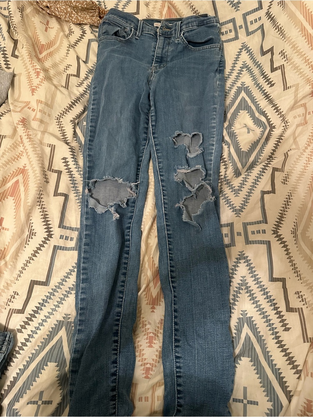 Levi's Distressed Blue Skinny Jeans
